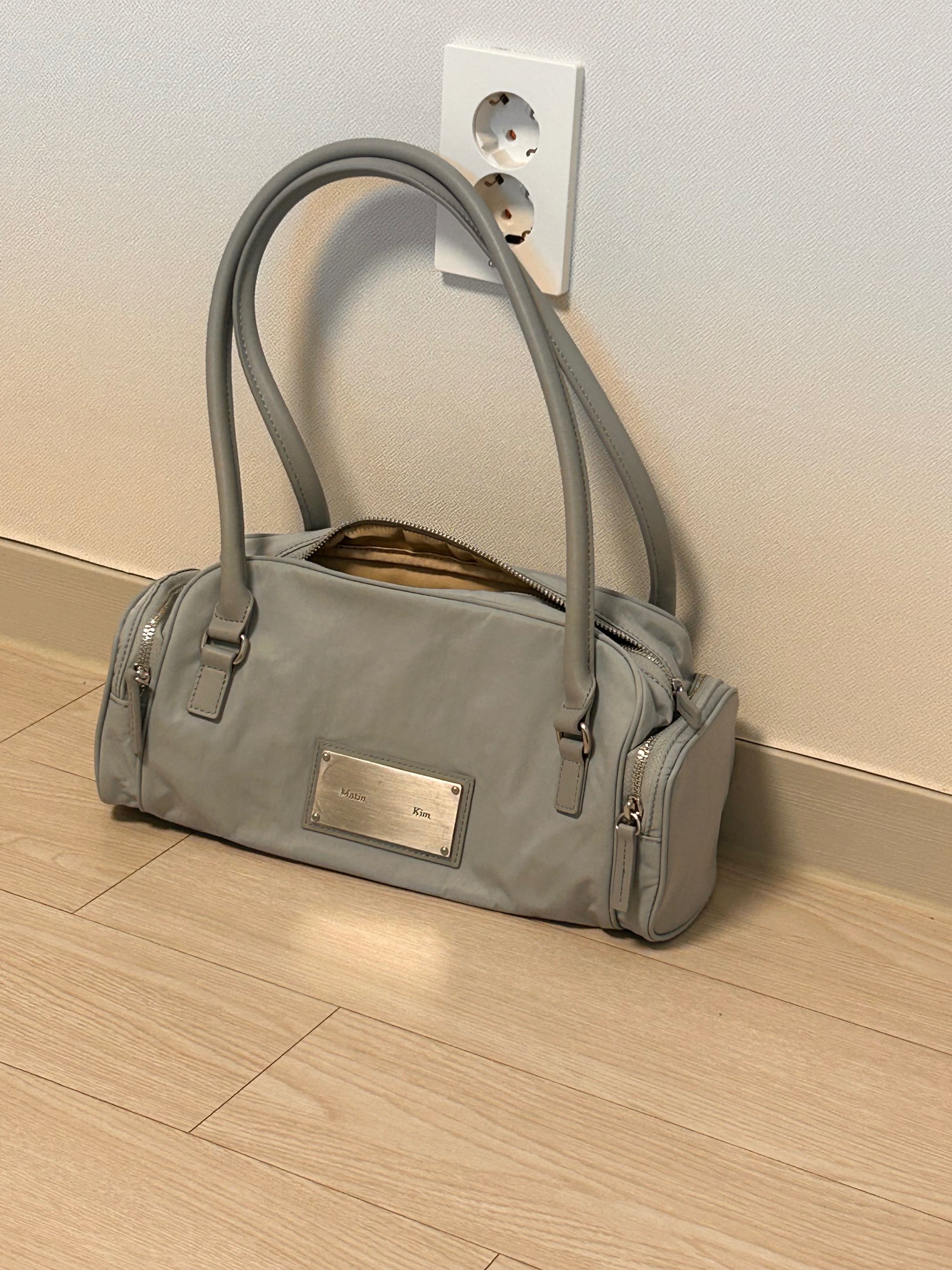 MUSINSA | MATIN KIM NYLON BOSTON BAG IN GREY