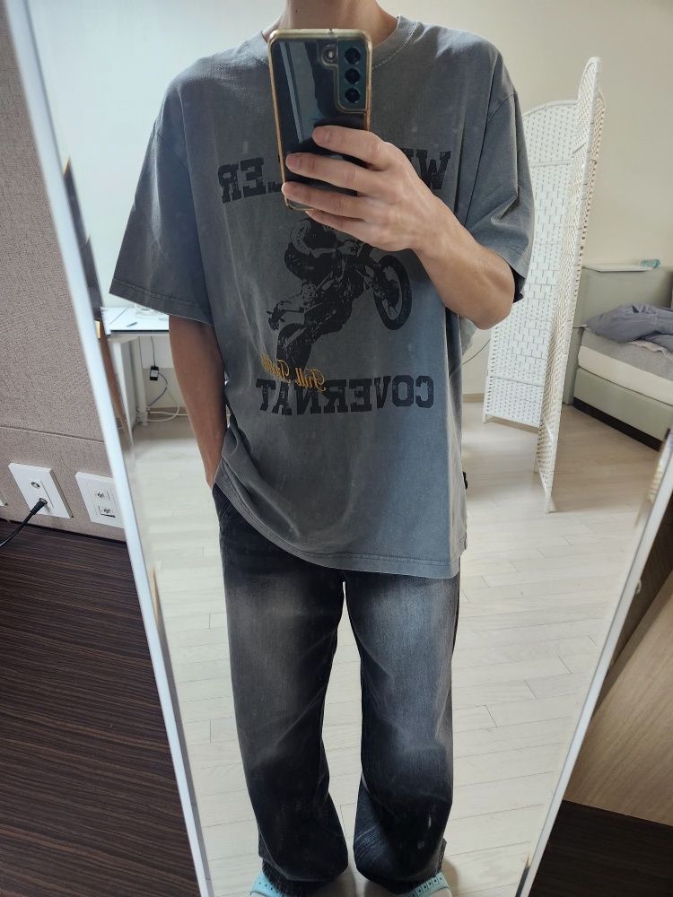 Tシャツ・カットソー COVERNAT CoverNatXWrangler Motorcycle Pigment T-Shirt Black MUSINSA | COVERNAT [CovernotXWrangler] Motorcycle Pigment T