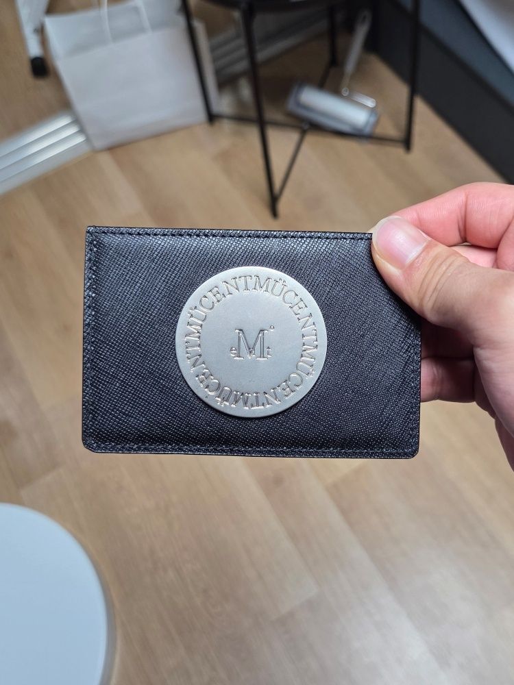 MUCENT☆Round l Logo Saffiano Card Wallet MUSINSA | MUCENT Round Metal Logo Saffiano Card Wallet