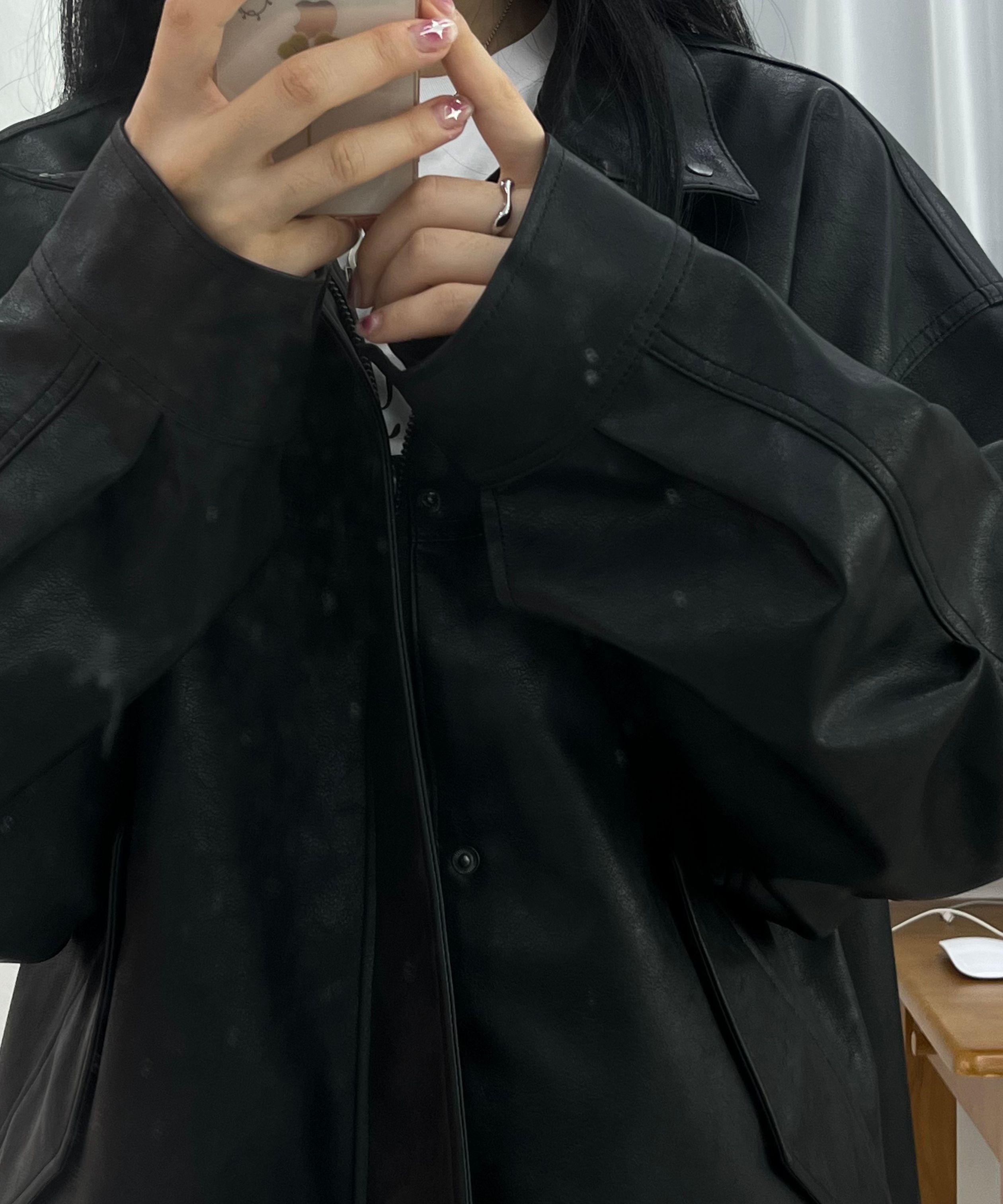 【1993studio】24FW★ Symbol Logo Leather Field Jacket MUSINSA | 1993STUDIO Symbol Logo Leather Field Jacket_Black