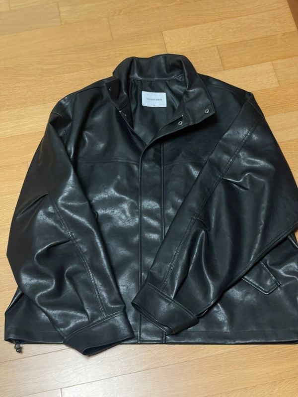 【1993studio】24FW★ Symbol Logo Leather Field Jacket MUSINSA公式 | 1993STUDIO Symbol Logo Leather Field Jacket_Black