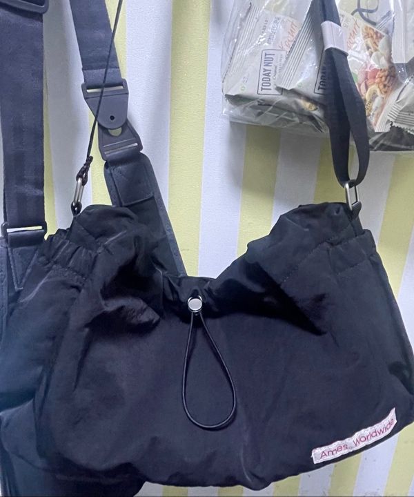 ◆AMES-WORLDWIDE◆ DRAWSTRING CROSS BAG BLACK AM2EFUAB54ABK AMES-WORLDWIDE