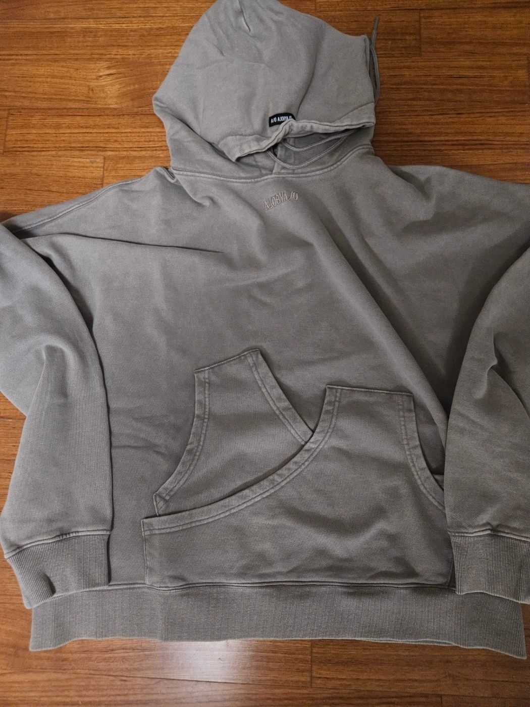 【AJO AJOBYAJO】24FW★ Curve Pocket Washed Hoodie MUSINSA | AJOBYAJO Curve Pocket Washed Hoodie [CHARCOAL]