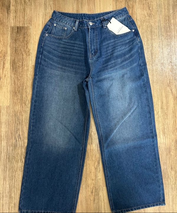 MUSINSA | LEMAIN SECOND Vintage Cat Washing Wide Denim Pants [Dark