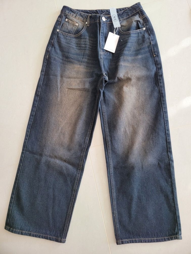 MUSINSA | LEMAIN SECOND Vintage cat-washed wide denim pants