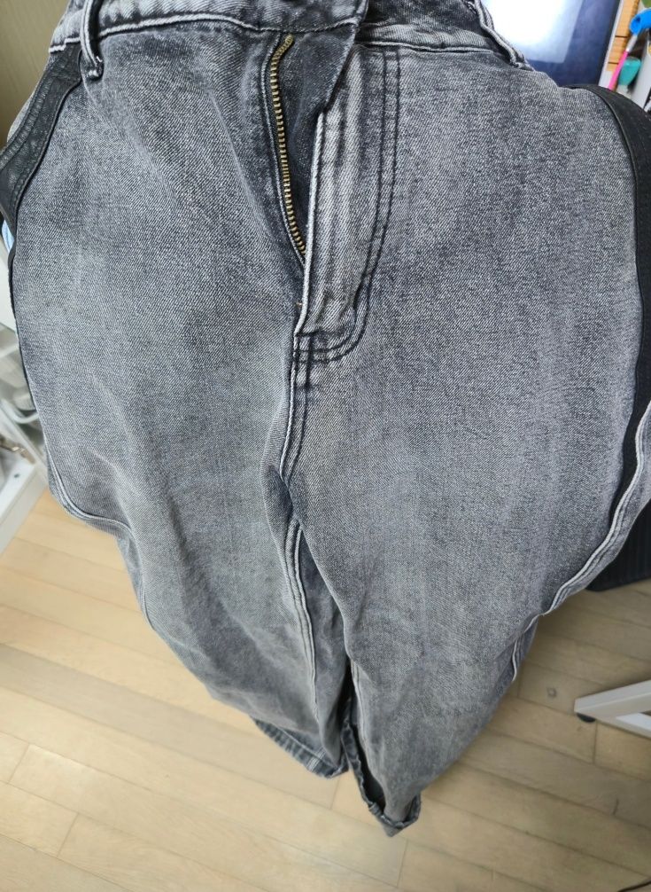 MUSINSA | XTONZ XP236 Leather Mix Curved Denim Pants (BLACK)