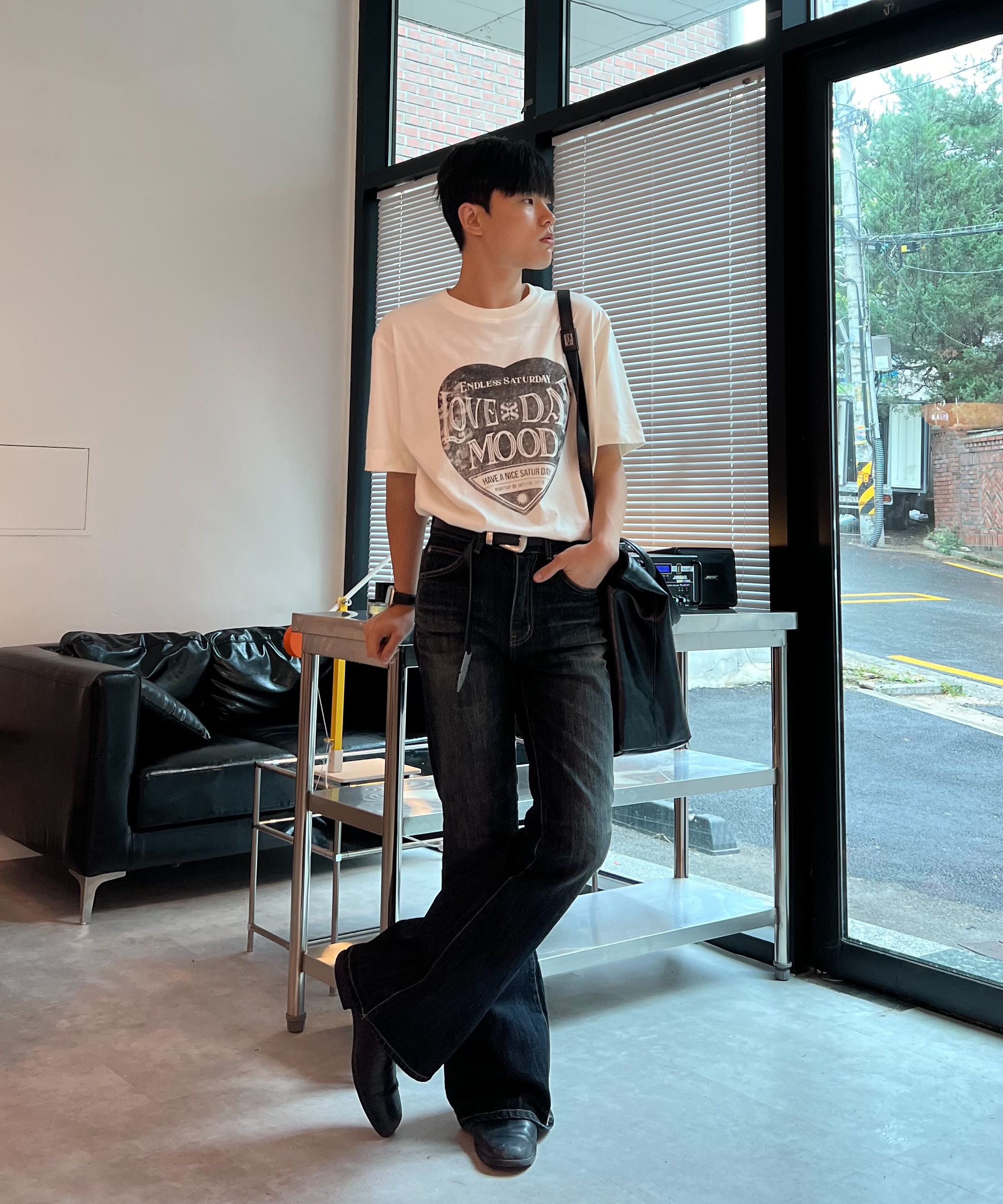 MUSINSA | LMOOD Jeanne flare denim blue black