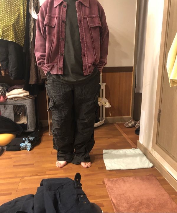MUSINSA | LMOOD Trucker Stone Washed Cardigan Jacket Grape