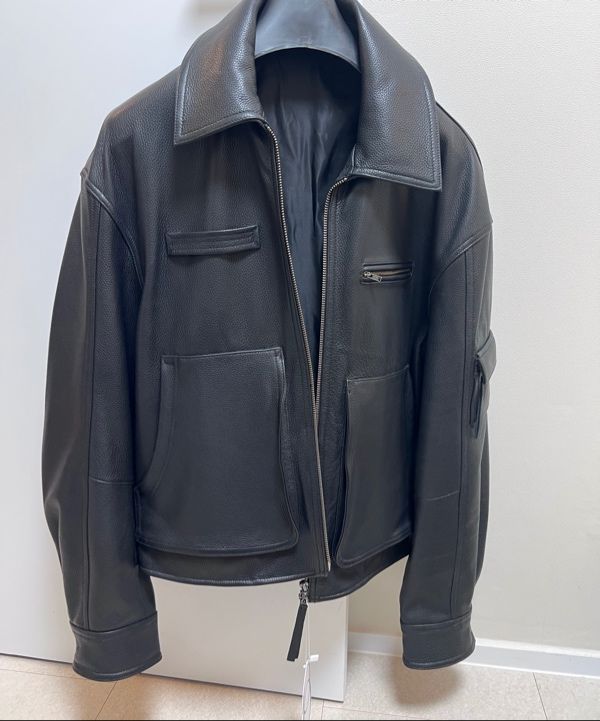 MUSINSA公式 | LMOOD Davidson Cowhide Leather Jacket Black