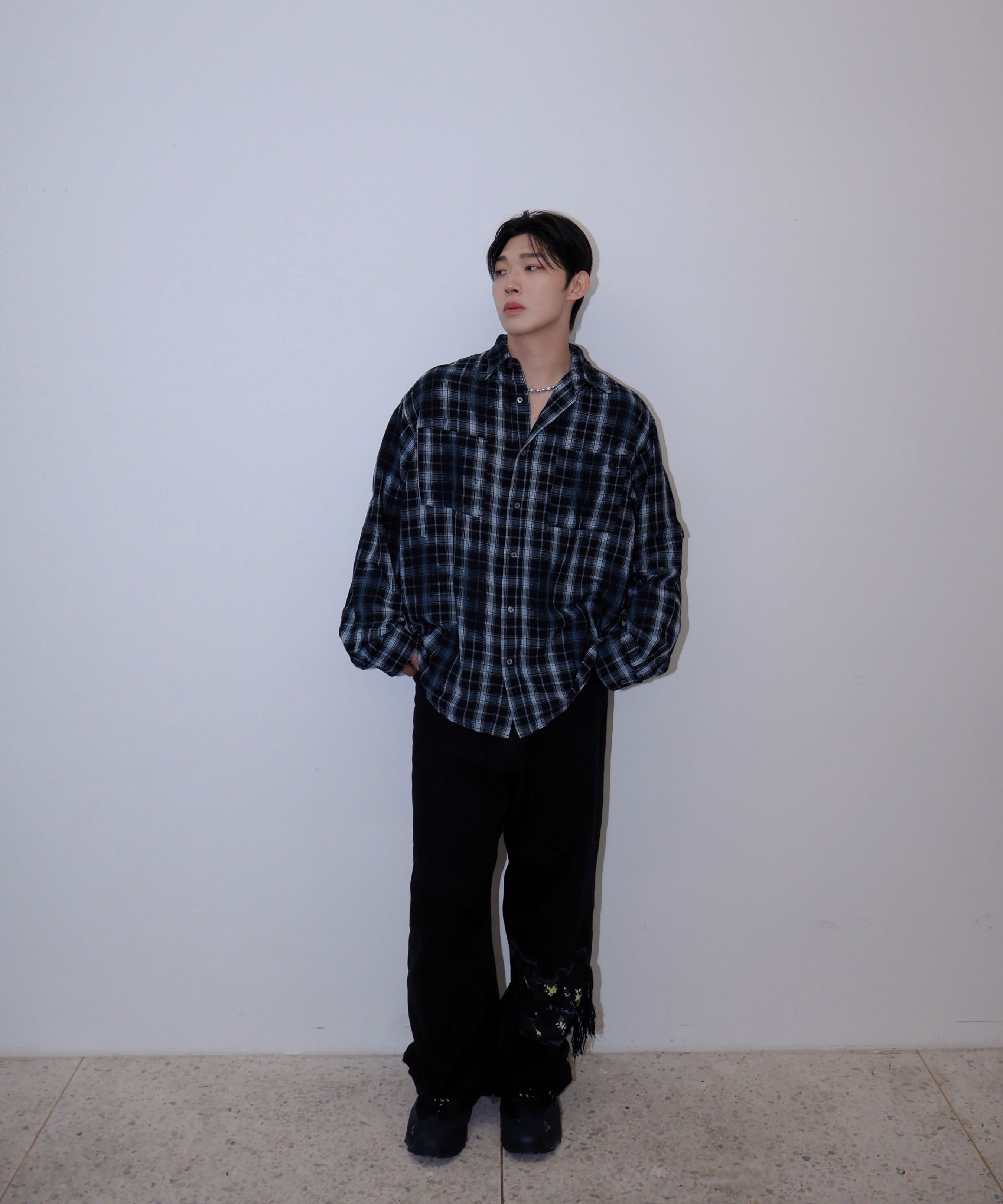 MUSINSA公式 | NOMANUAL O.D CHECK SHIRT - BLACK