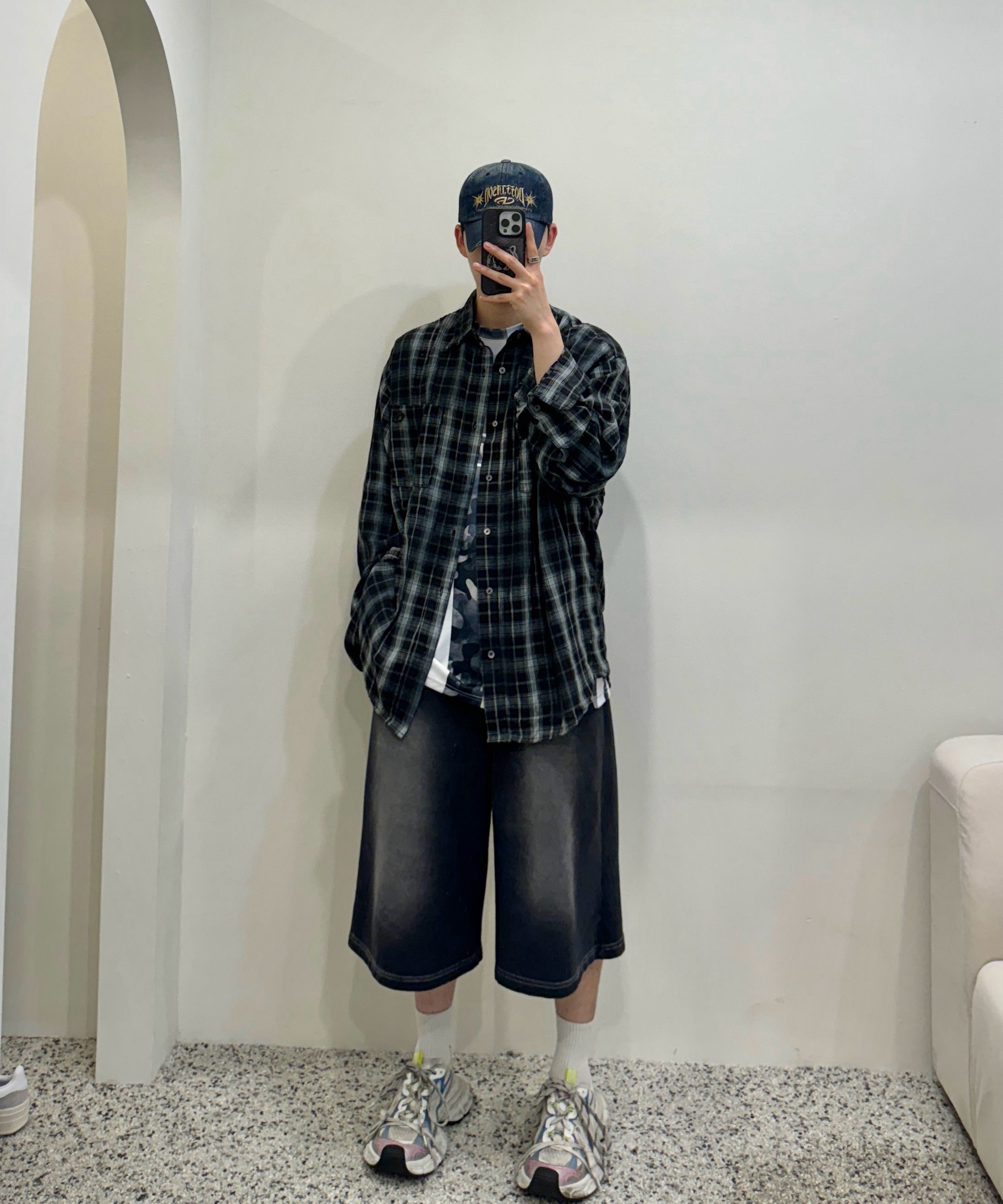MUSINSA公式 | NOMANUAL O.D CHECK SHIRT - BLACK