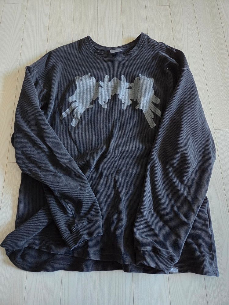 MUSINSA | NOMANUAL A.W WAFFLE LONG SLEEVE TEE - WASHED BLACK