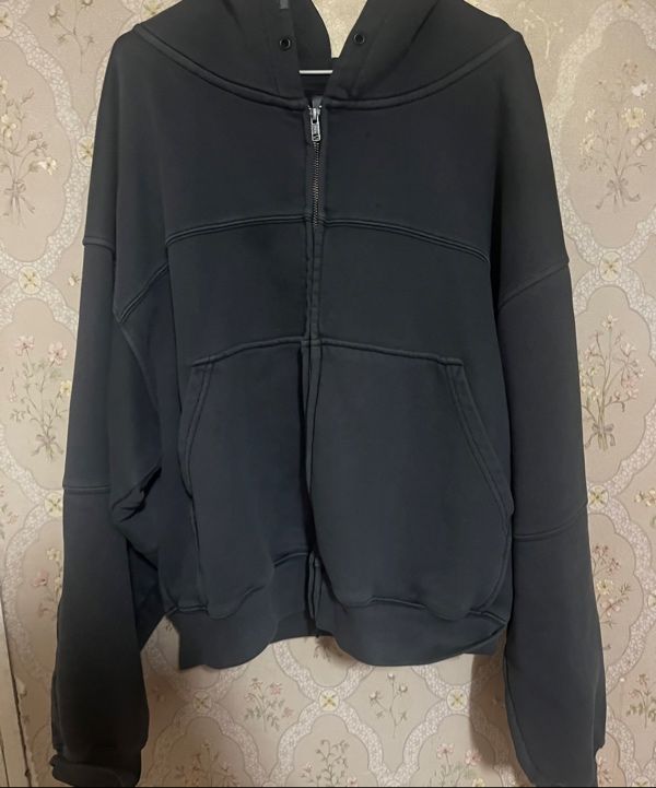 MUSINSA | NOMANUAL OVERDYED N.F HOODED ZIP-UP - WASHED NAVY