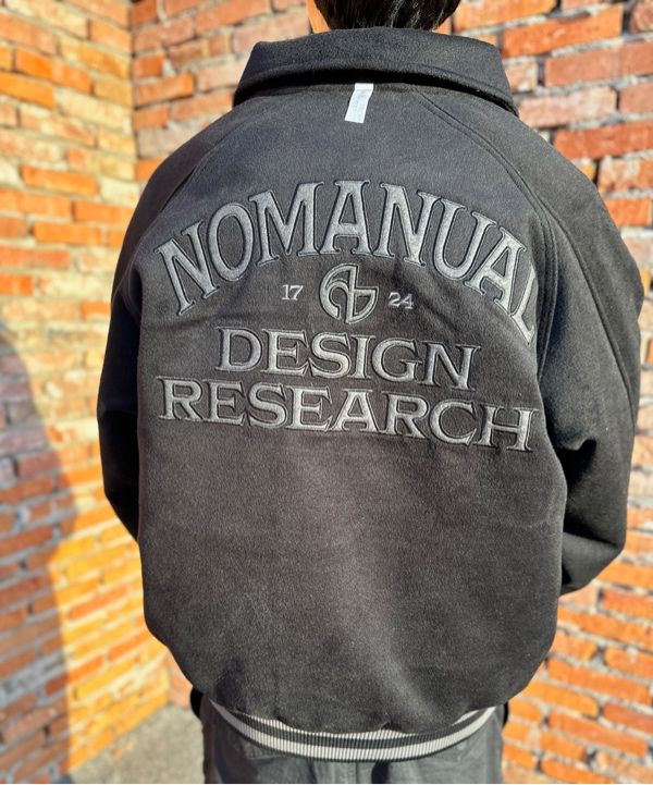 MUSINSA | NOMANUAL W.S VARSITY JACKET - BLACK