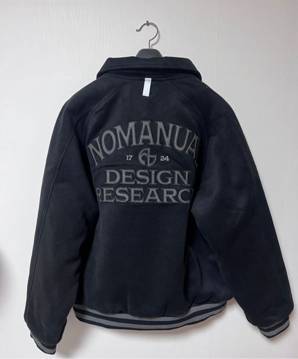 MUSINSA | NOMANUAL W.S VARSITY JACKET - BLACK