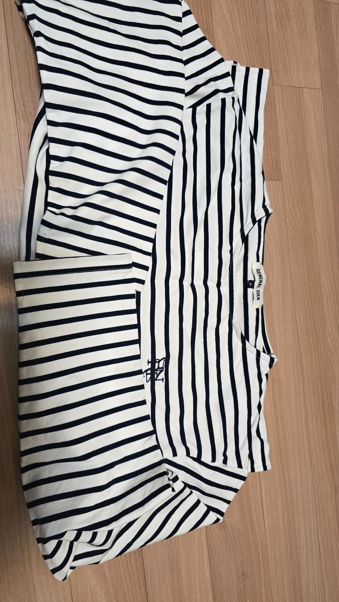 MUSINSA | GENERAL IDEA Long sleeve border T-shirt [IVORY