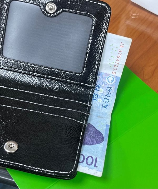 MUSINSA | LEMASQUE Daisy Photo Slot Half Wallet Banknote