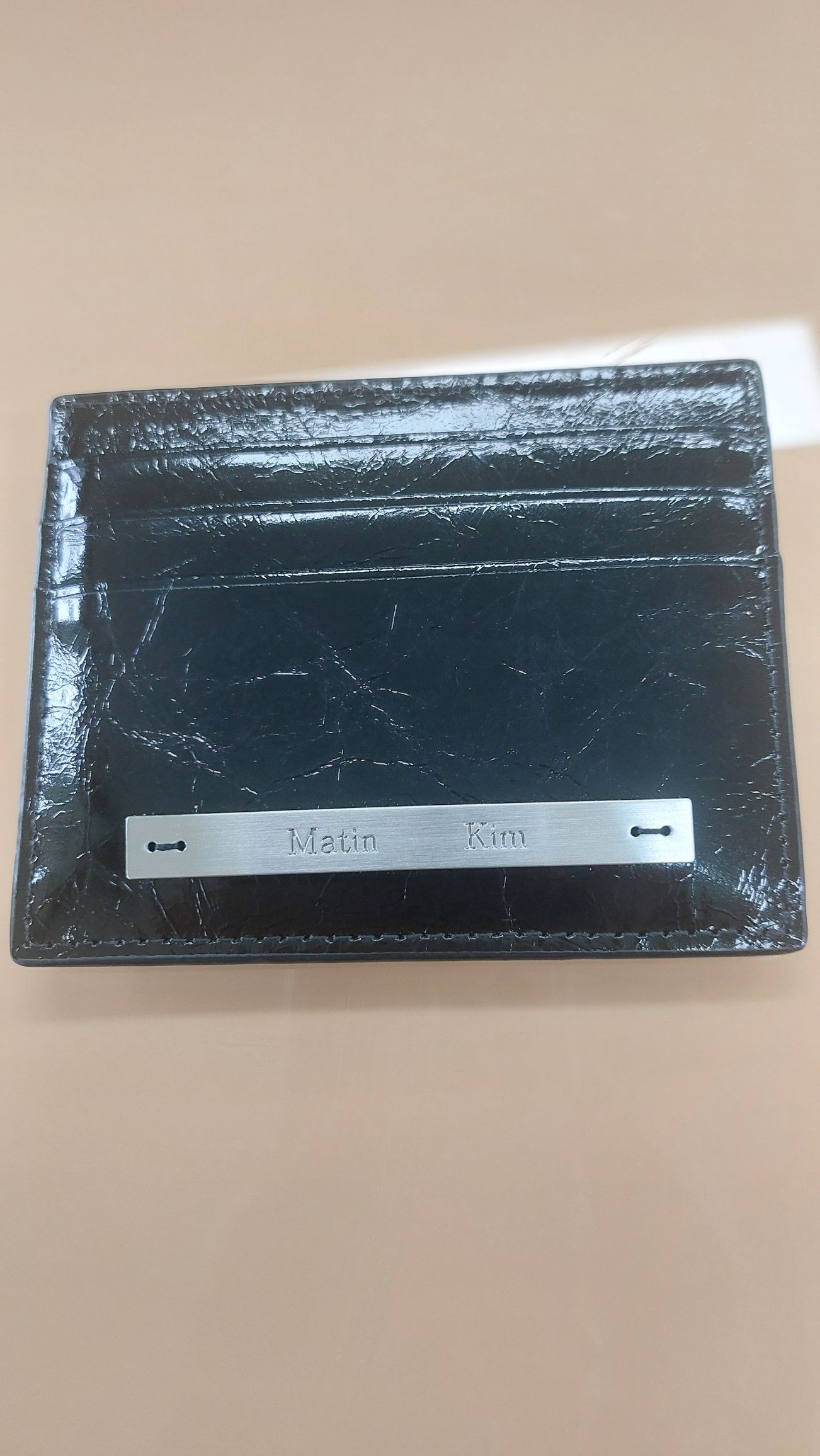 MUSINSA | MATIN KIM GLOSSY SLIM METAL CARD HOLDER IN IVORY
