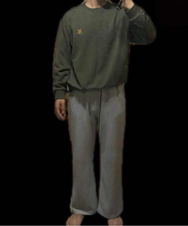 MUSINSA | WOOALONG WAL signature sweatshirt - KHAKI