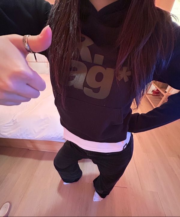 MUSINSA | THE COLDEST MOMENT (w) TCM rag hoodie (black)