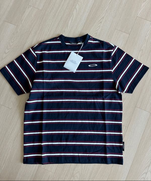 Tシャツ・カットソー Opening Project Small Logo Multi Stripe T Shirt Navy MUSINSA | OPENING PROJECT Small Logo Multi Stripe T Shirt - Navy