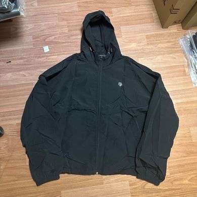 MUSINSA | MUAHMUAH Stitched logo windbreaker jacket [black]