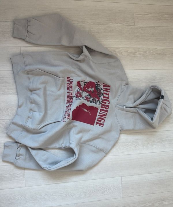 ★SUPERSUB★ Anti-grunge hoodie beige WE MUSINSA | SUPERSUB Anti-grunge hoodie - beige
