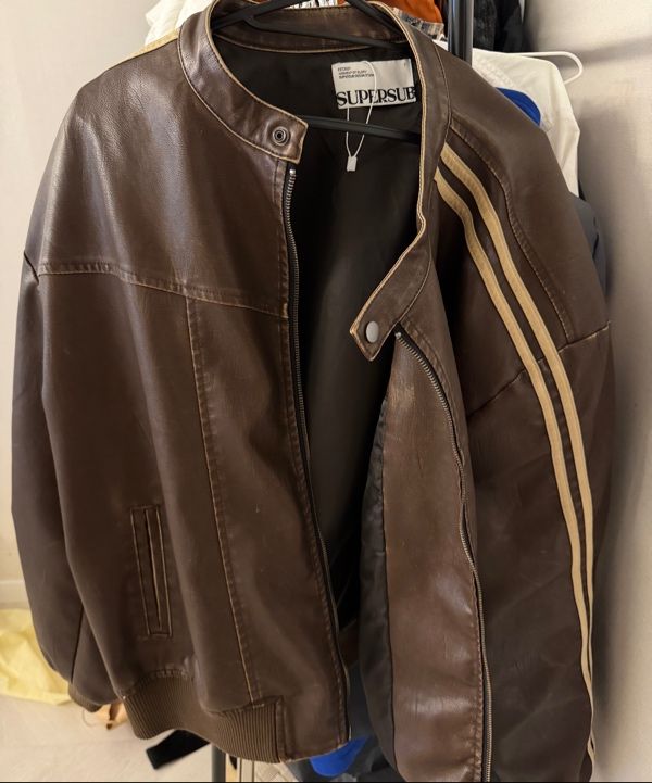 ジャケット・アウター SUPERSUB Leather Jumper musinsa MUSINSA | SUPERSUB Vintage Track Biker Leather Jumper - Brown