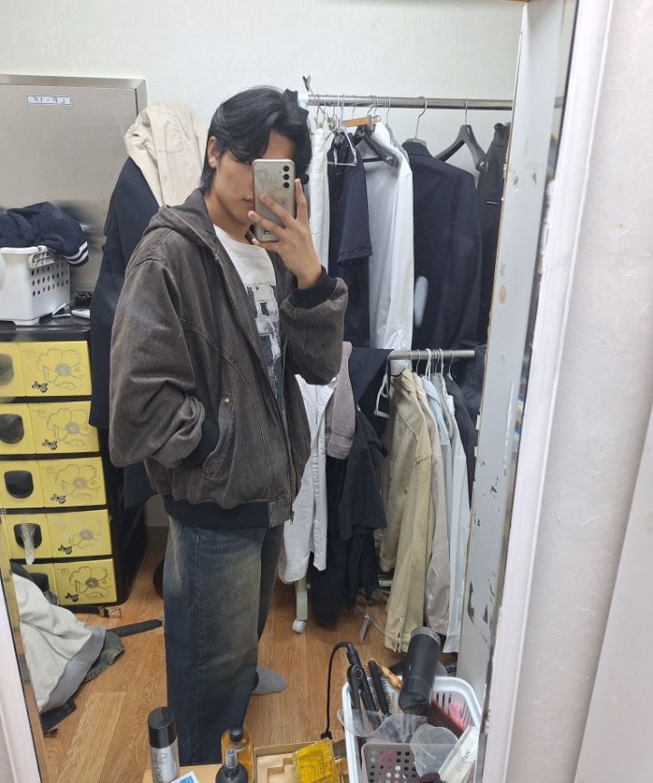MUSINSA公式 | SUPERSUB Denim Hooded Zip-Up - Washed Brown