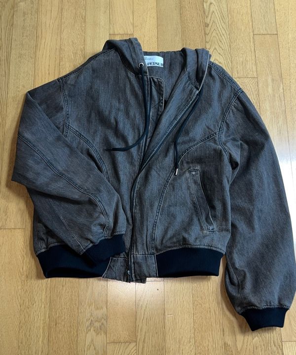 MUSINSA公式 | SUPERSUB Denim Hooded Zip-Up - Washed Brown