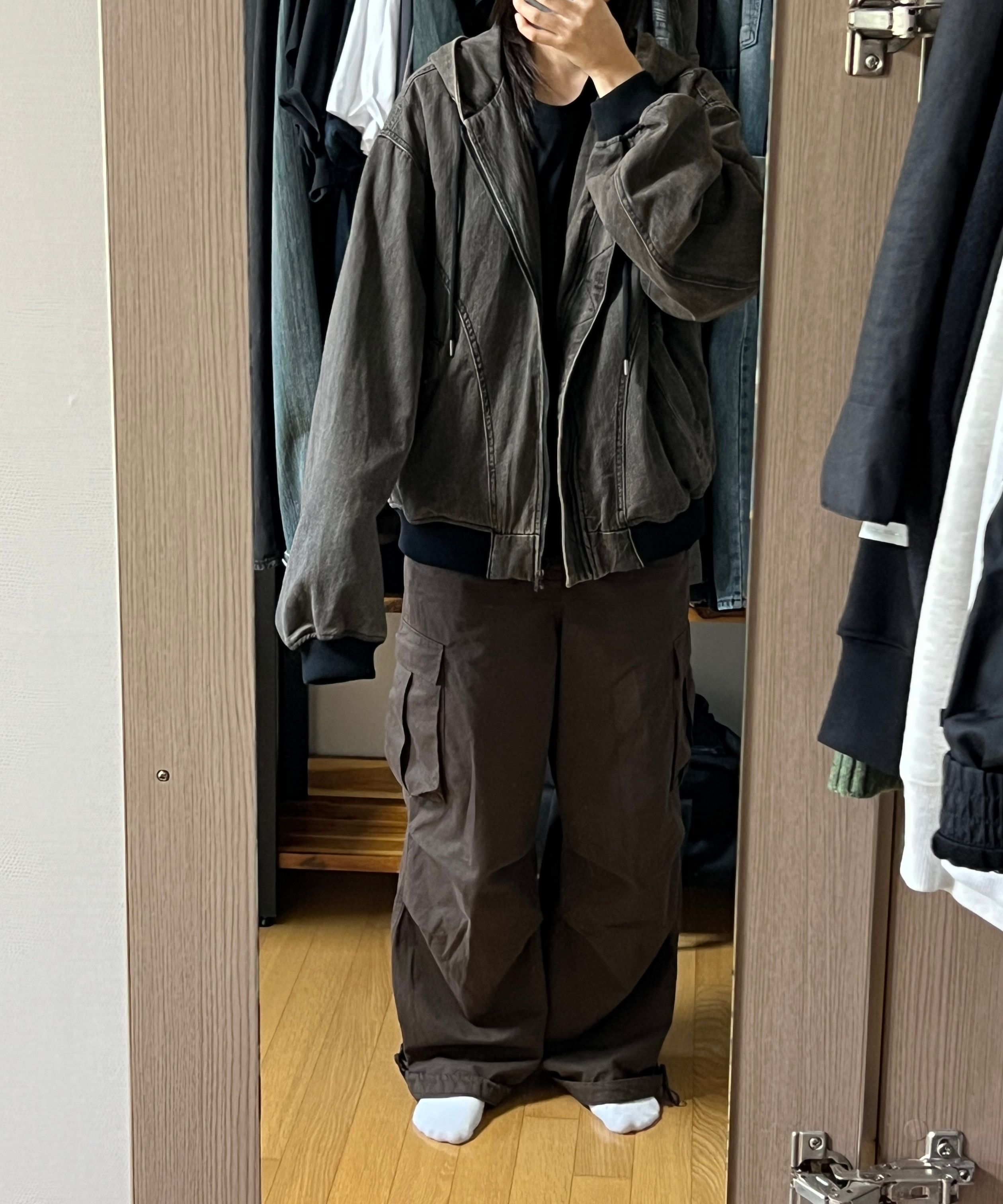 SUPERSUB ♥ Denim Hooded Zip-Up/追跡付 MUSINSA公式 | SUPERSUB Denim Hooded Zip-Up - Washed Brown