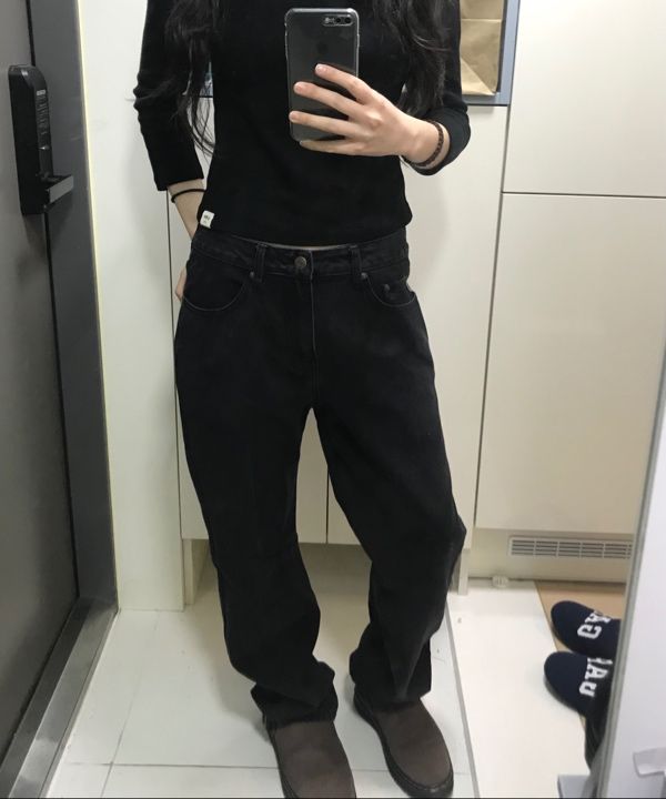 MUSINSA | GLOWNY THE JANE JEANS (BLACK)