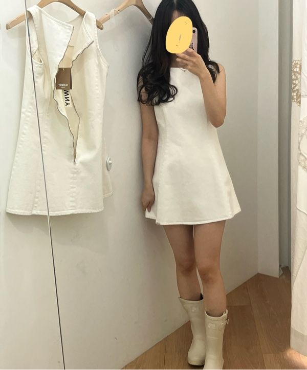 ワンピース GLOWNY THE CHLOE DRESS 4BFT508 THE CHLOE DRESS (WHITE) - GLOWNY