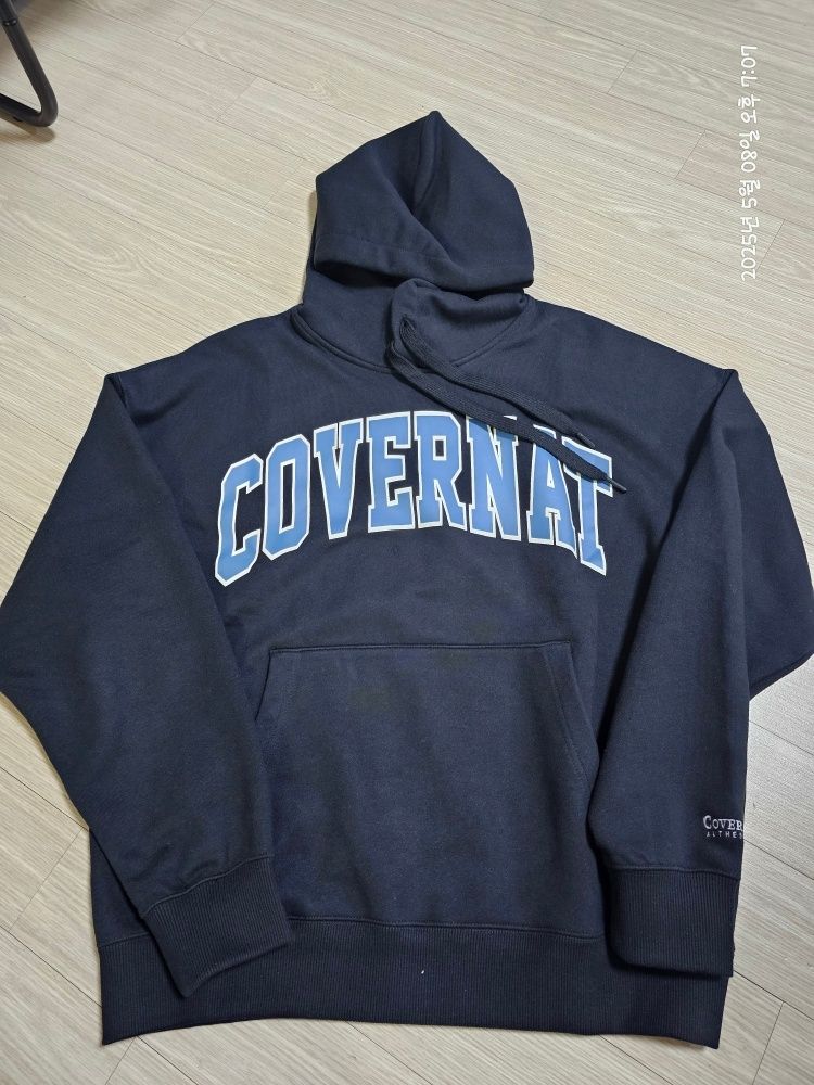MUSINSA | COVERNAT Arch Logo Drop Fit Hoodie Black