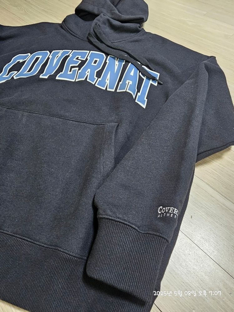 MUSINSA | COVERNAT Arch Logo Drop Fit Hoodie Black