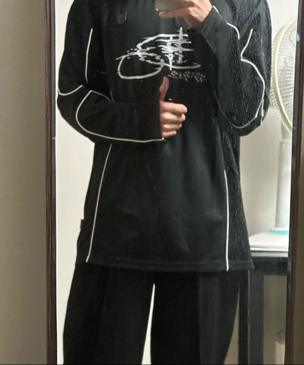 MUSINSA | ROMANTIC CROWN Piping Sports Jersey Vol.2_Black