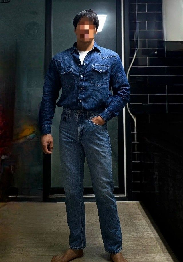 ★MUSINSA STANDARD★ Denim Western Shirt Light Indigo MMDNH5 MUSINSA | MUSINSA STANDARD Denim Western Shirt [Light Indigo]