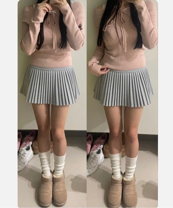 トップス CITYBREEZE WOMAN Strap Point Off Knit MUSINSA | CITYBREEZE WOMAN Strap Point Off-Shoulder Knit_PINK