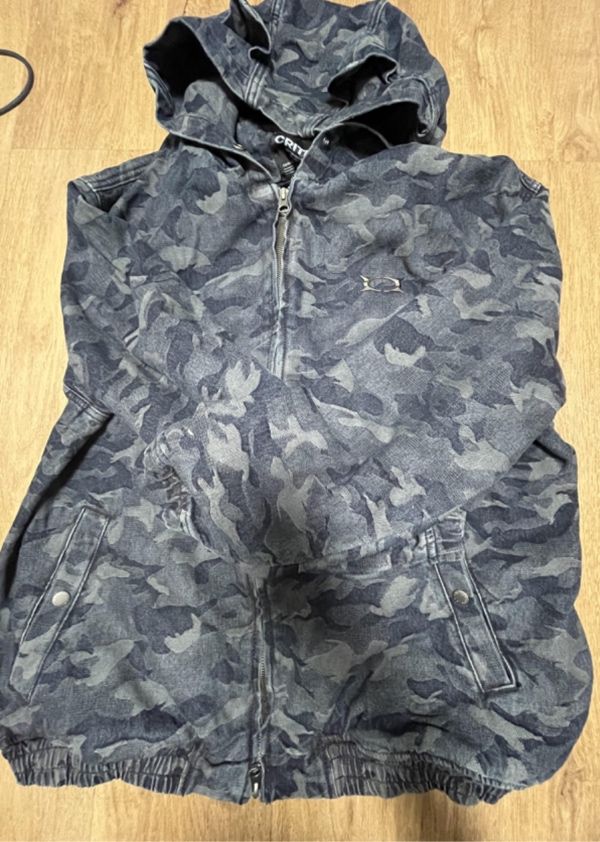 MUSINSA | CRITIC DEVIL EARS CAMO WASHING SET UP DENIM HOODY