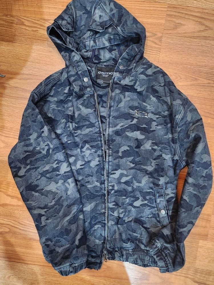 MUSINSA | CRITIC DEVIL EARS CAMO WASHING SET UP DENIM HOODY