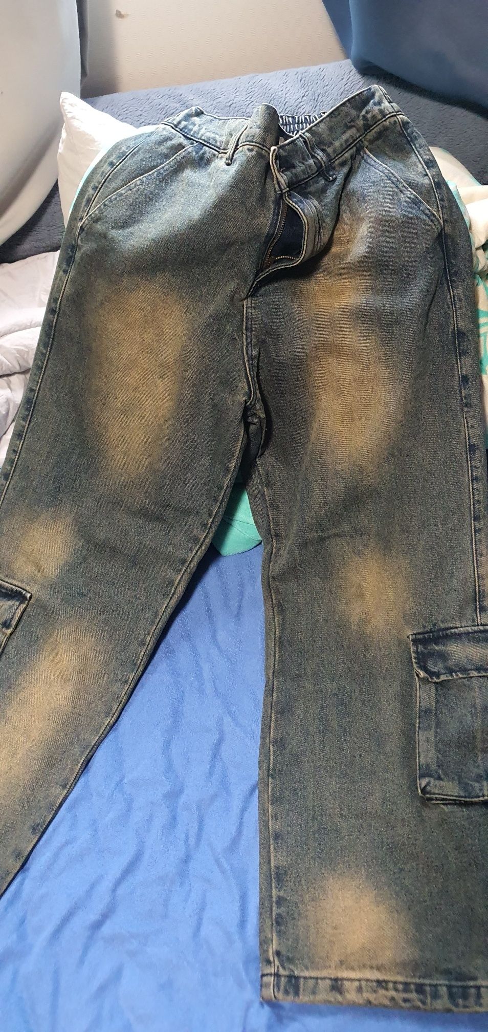 MUSINSA | XTONZ XP235 Irregular Washing Under Cargo Denim