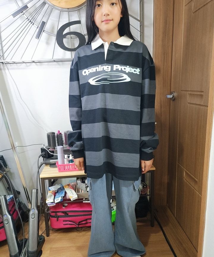 トップスその他 Opening Project W Identity Stripe Collar T Shirt White W Identity Stripe Collar T Shirt - White - OPENING PROJECT
