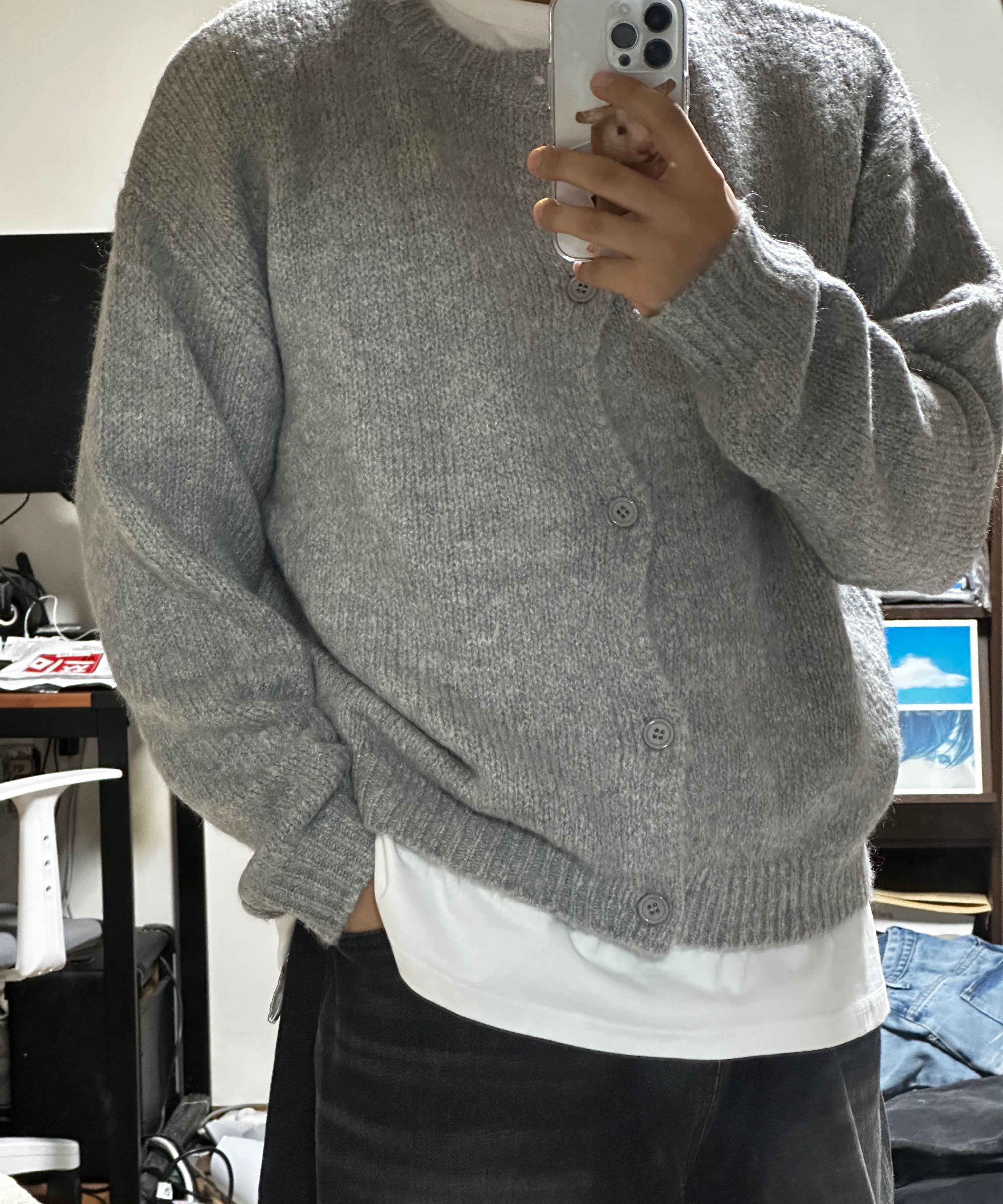 アウターその他 PARTIMENTO Badge gift alpaca mohair knit round cardigan beig MUSINSA | PARTIMENTO Badge Renewal Knit Round Cardigan Red