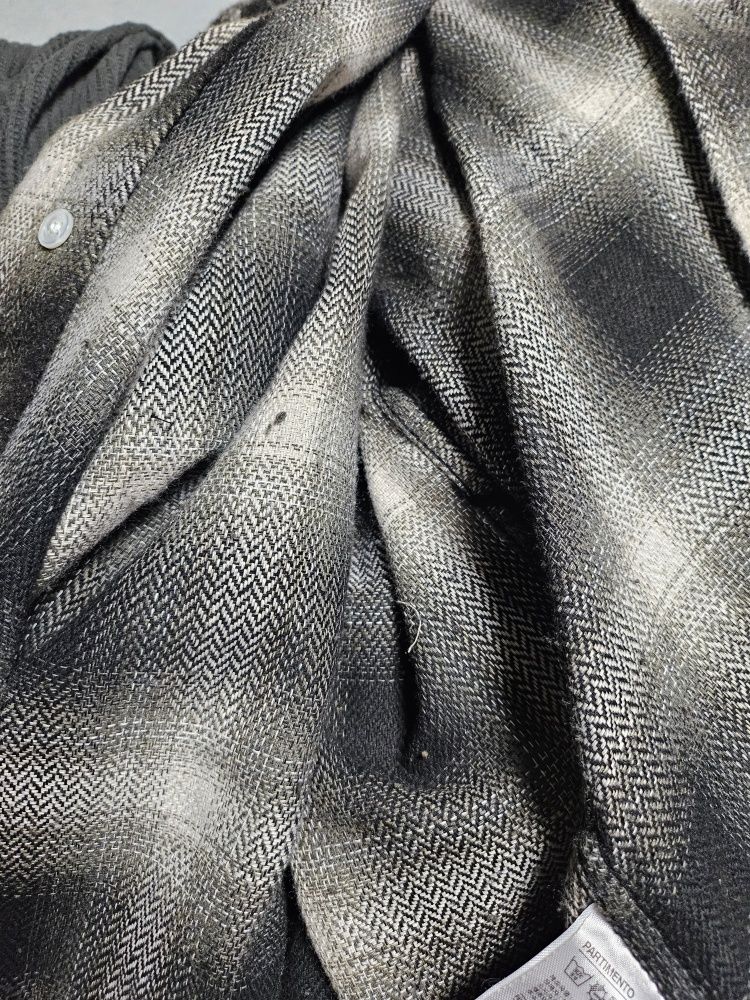 MUSINSA | PARTIMENTO VTG Washed Flannel Ombre Check Shirt Black