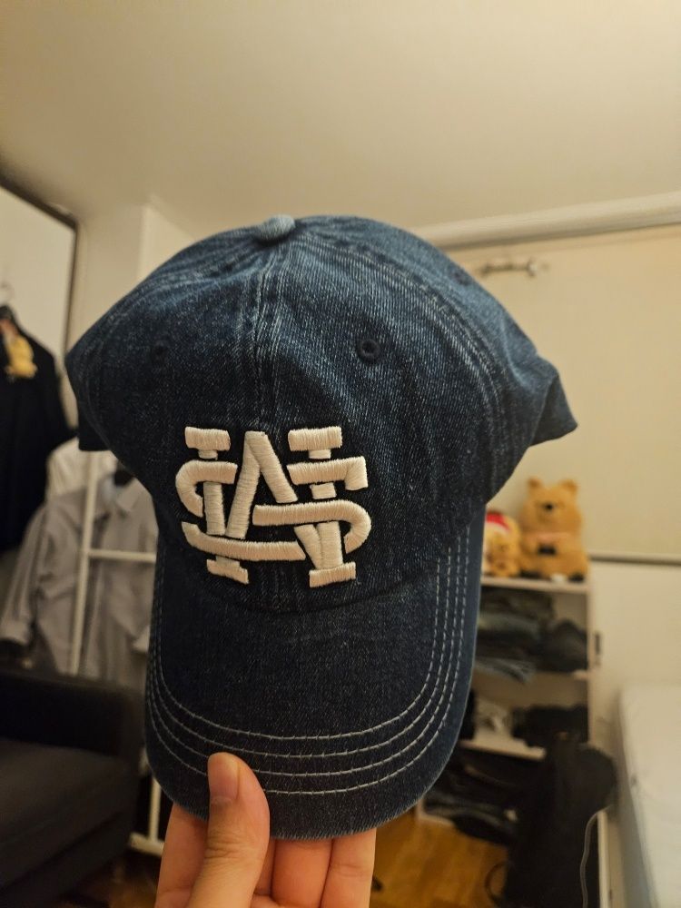 ★2025SS新作★WKNDRS★OUTLINED LOGO CAP MUSINSA公式 | WKNDRS WS DENIM CAP (BLACK)