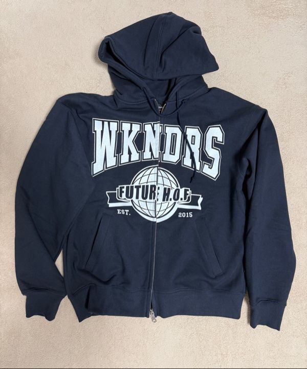 MUSINSA | WKNDRS H.O.F ZIPUP HOODIE (NAVY)