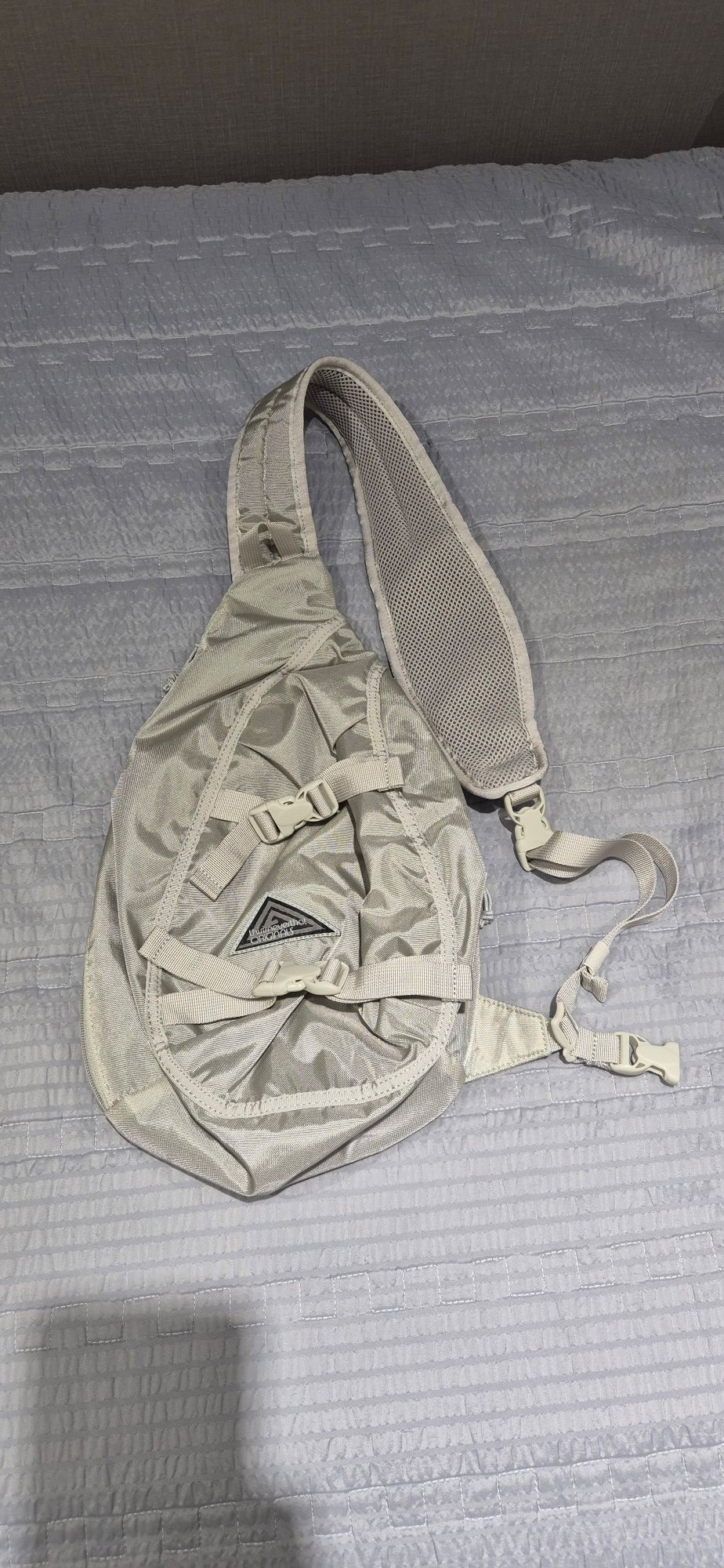 MUSINSA | thisisneverthat Washed Nylon Sling Bag Cream