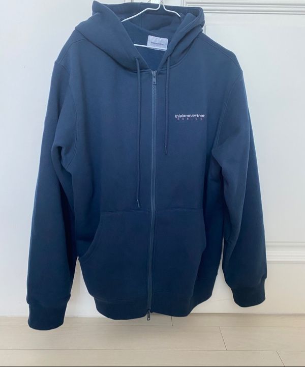 MUSINSA | thisisneverthat® DSN-Logo Zip Up Hoodie Navy