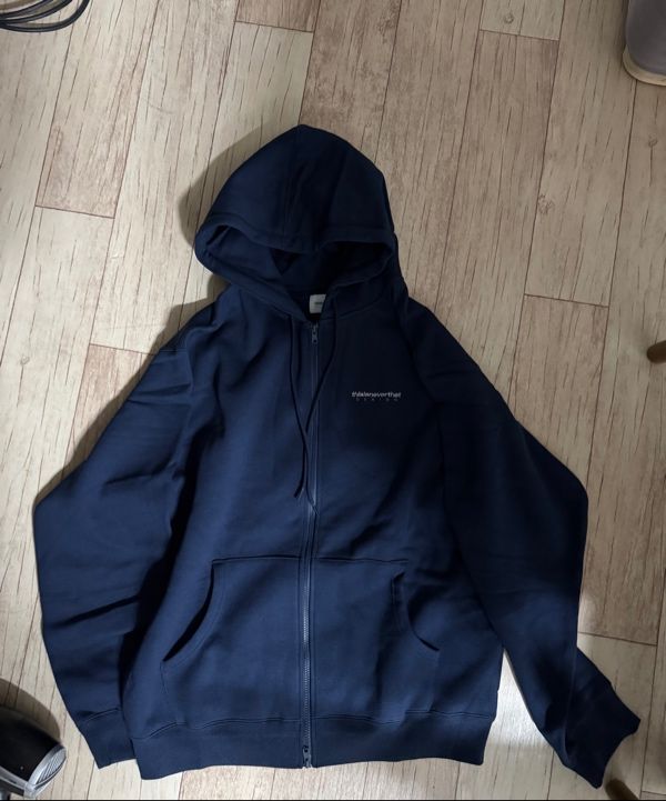 MUSINSA | thisisneverthat® DSN-Logo Zip Up Hoodie Navy