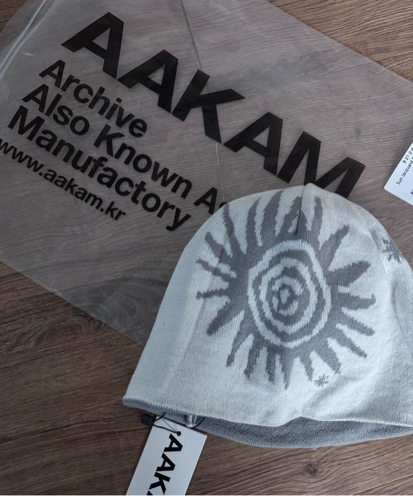 MUSINSA | AAKAM Sun Jacquard Beanie (Black)